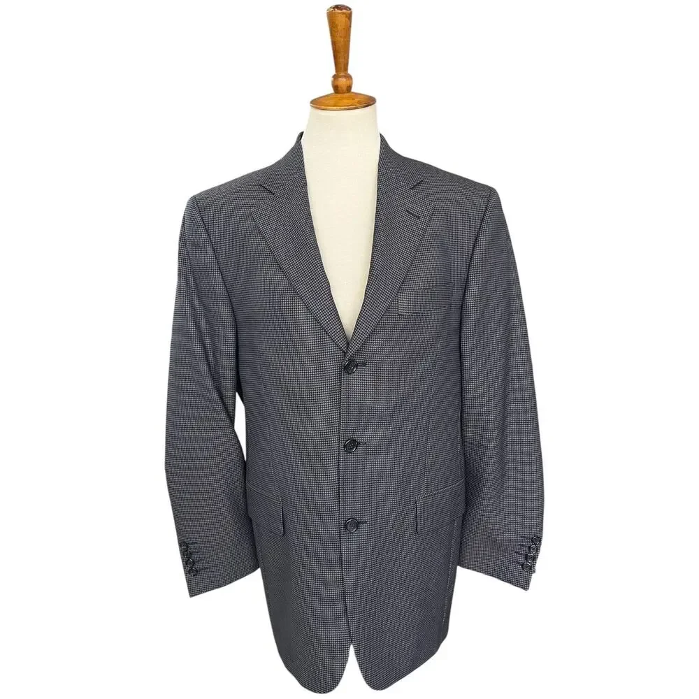 Mens Jack Victor Collection Three Button Classic 100% Wool Blazer Size 38R